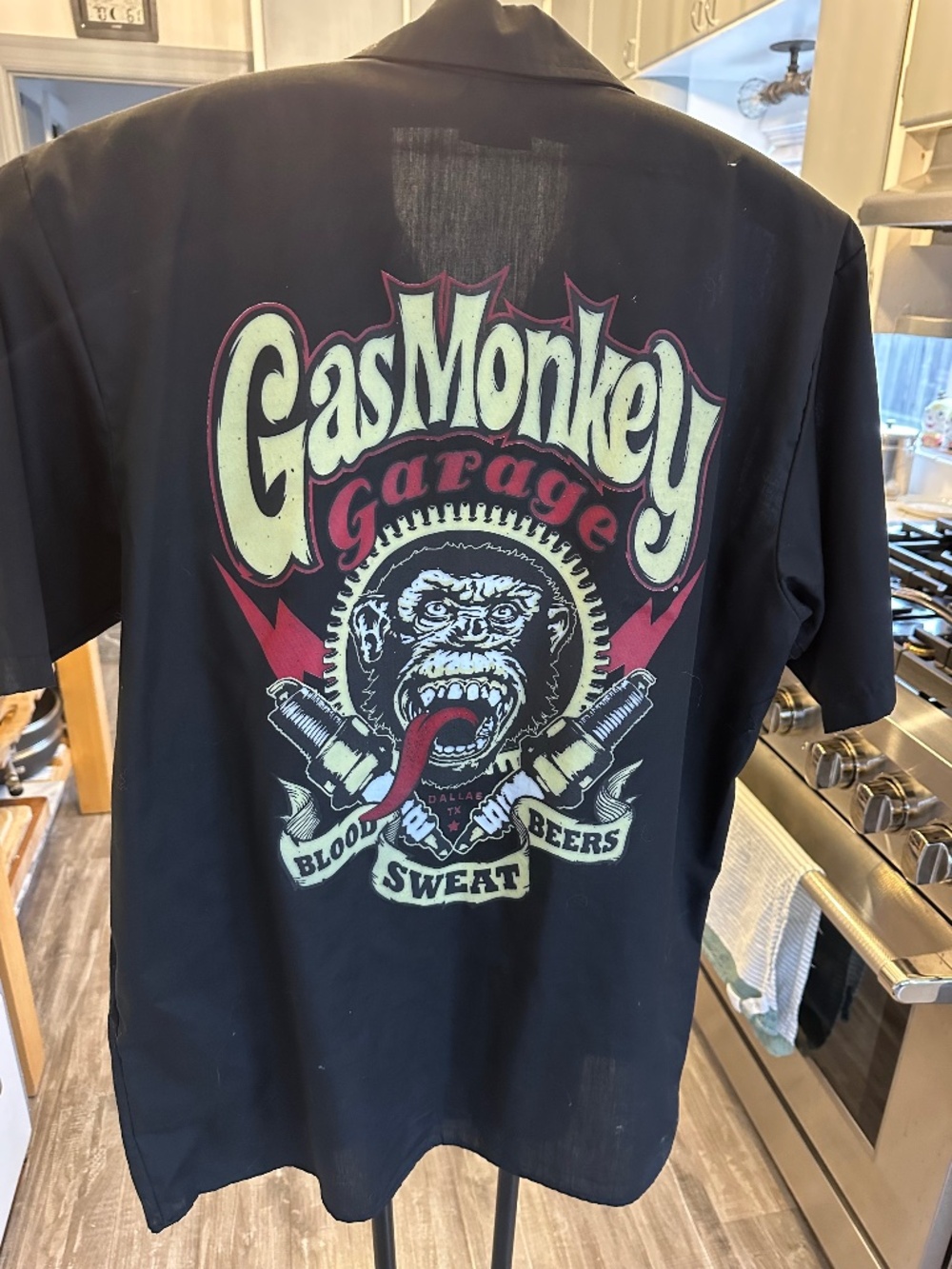 Gas Monkey Mens Dress Shirt Black Medium
